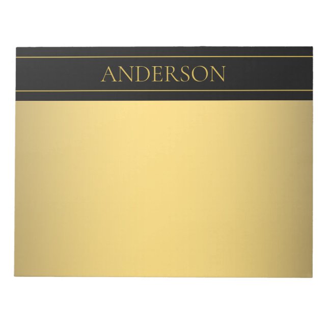 Bloc-note Texte et lignes Gold personnalisables classiques (Devant)
