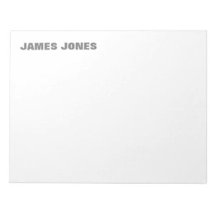 Bloc-note Texte Gras Gris Blanc Moderne Professionnel
