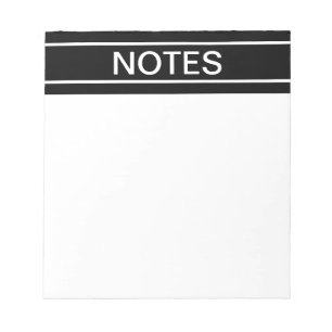 Bloc-note Texte personnalisable   Bold Modern Black & White