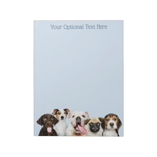 Bloc-note Texte personnalisé Chiots mignons (Tourné)