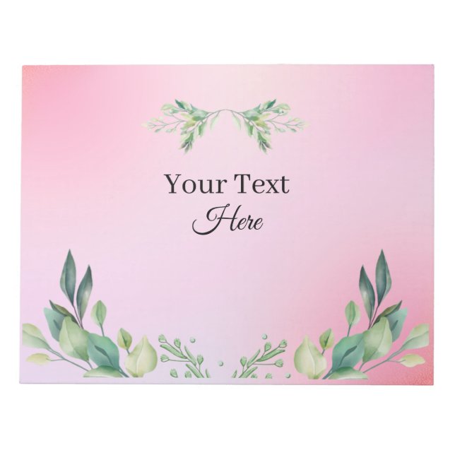Bloc-note Texte personnalisé couleur rose  (Devant)