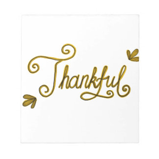 Bloc-note Thankful gold lettering