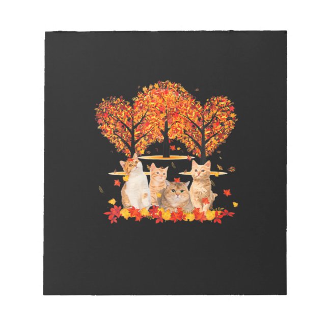Bloc-note Thanksgiving Maple Cat Heart Shape Tree Leaf (Devant)
