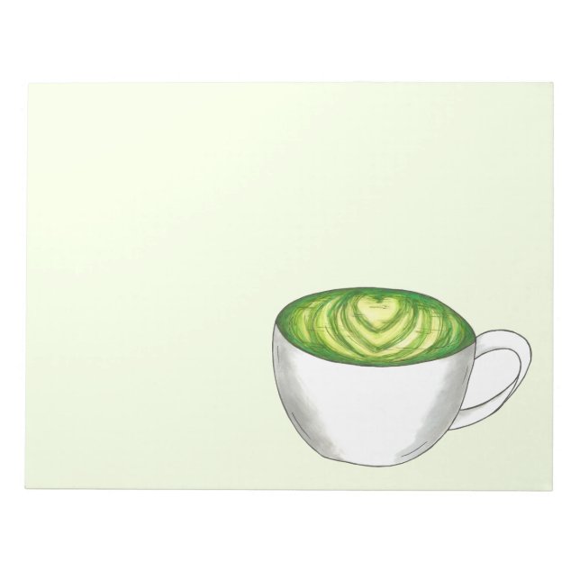Bloc-note Thé japonais Matcha Green Latte Teacup Foin (Devant)