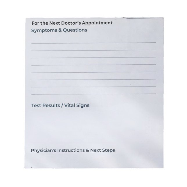 Bloc-note The "Quick Notes" Appointment & Questions (Devant)