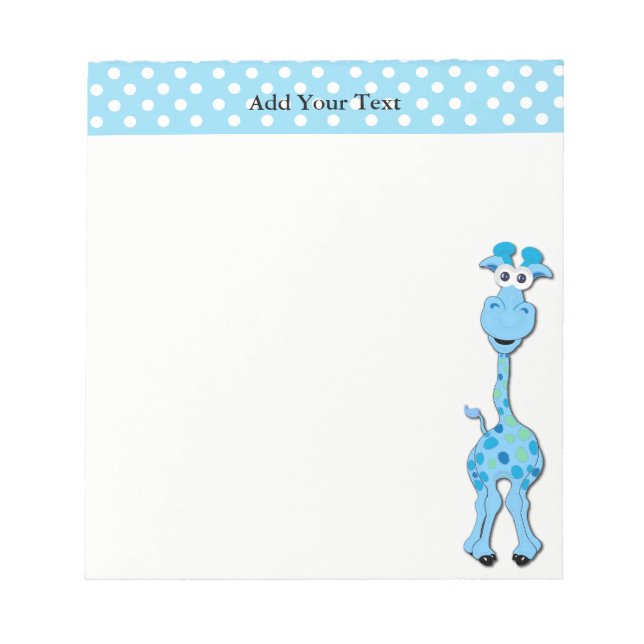 Bloc-note Thème Baby shower Baby Blue Giraffe (Devant)