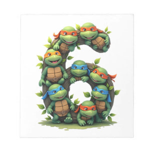 Bloc-note Thème de fête tortue de mer tortue 6ème anniversai