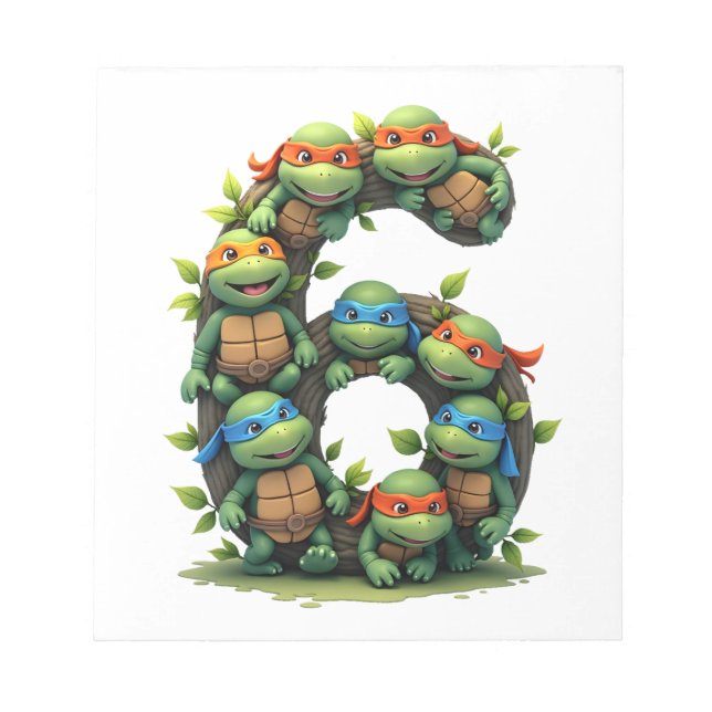 Bloc-note Thème de fête tortue de mer tortue 6ème anniversai (Devant)