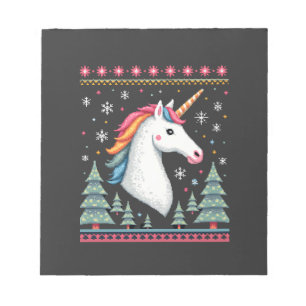 Bloc-note Thème de Noël Tricoté Licorne T-Shirt (
