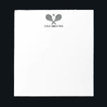 Bloc-note Thème de tennis Nom monographique<br><div class="desc">Les joueurs de tennis individuels et les équipes doubles adoreront ce thème de tennis conçu. Design moderne logo icône avec deux raquettes et une balle. Ajoutez votre nom pour créer un design customisé. Idéal aussi pour les entraîneurs !</div>