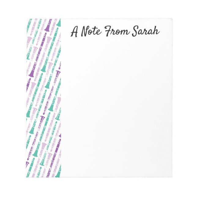 Bloc-note Thème d'instrument cadeau du joueur Clarinet perso (Devant)