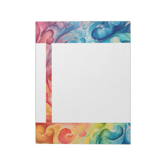 Bloc-note Tie Dye 4 tourbillons d'aquarelle colorés