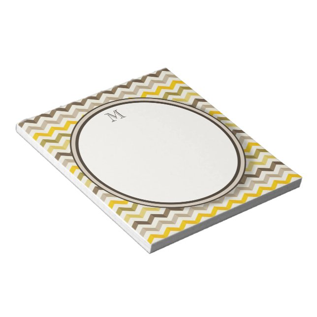 Bloc-note Tige Chevron de Terre avec Monogramme rond (Incliné)