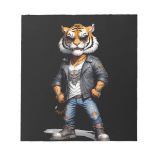 Bloc-note Tiger Biker Rebel en cuir Jacket Cool Style
