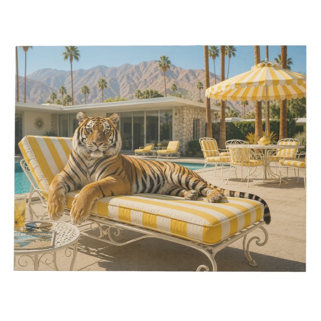 Bloc-note Tigre au bord de la piscine à Palm Springs (Devant)