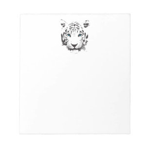 Bloc-note Tigre blanc avec des yeux bleus