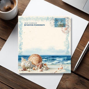Bloc-note Timbre de voyage de la plage de la mer vintage