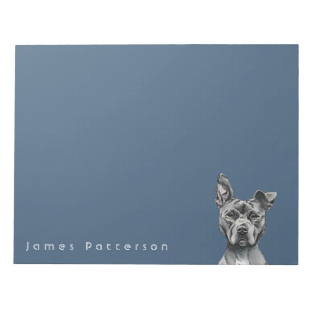 Bloc-note Tirage de Chien Taureau Stalky gris (Devant)