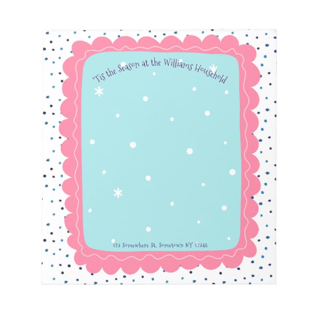 Bloc-note Tis the Season Family Holiday Hand-drawn Custom (Devant)