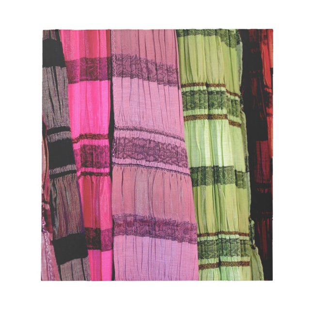 Bloc-note Tissu vert rose pourpre (Devant)