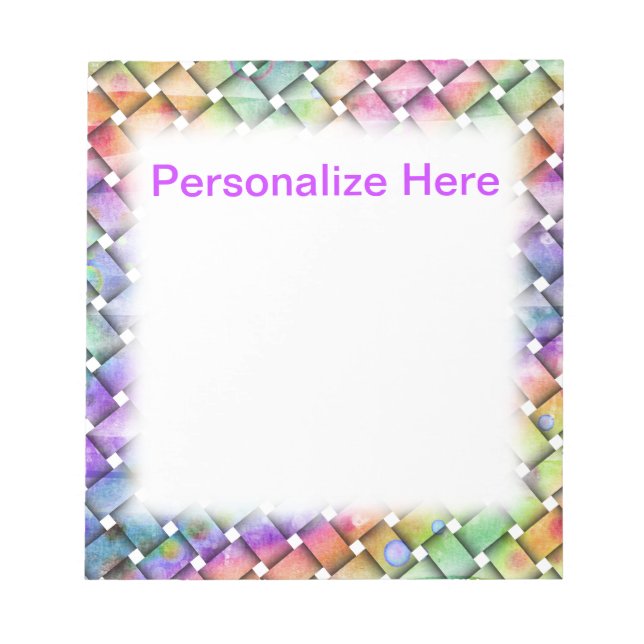 BLOC-NOTE TISSUS DE NOTES PERSONNALISABLES (Devant)