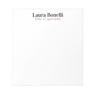 Bloc-note Titre de nom simple Moderne Minimaliste Profession