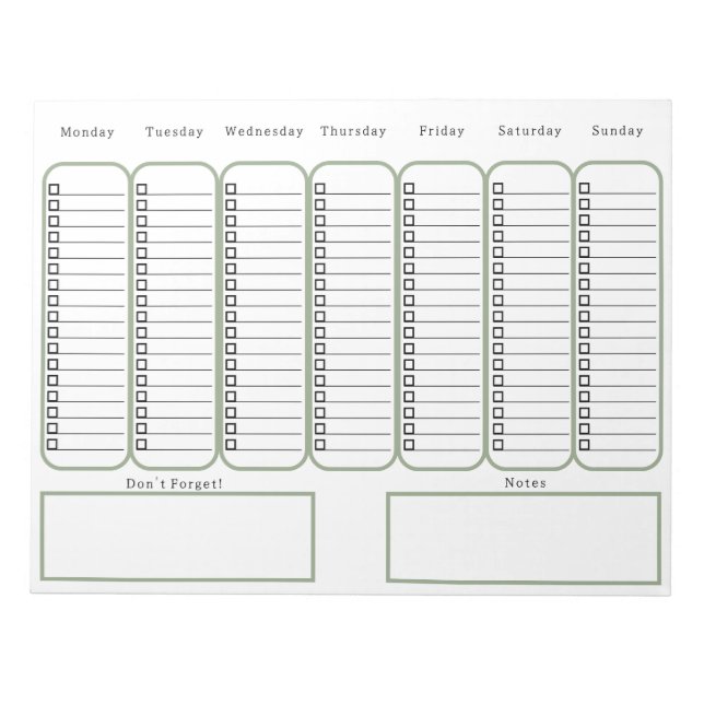 Bloc-note To Do Checklist And Planner For Organising Notes (Devant)