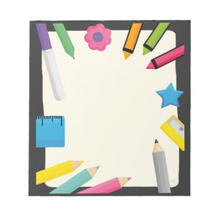 Bloc-note Toile vierge avec une bordure de papeterie colorée