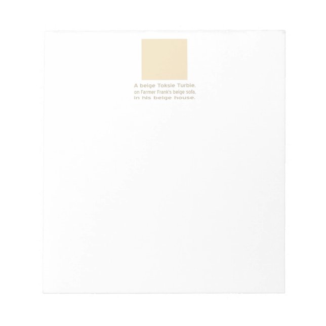 Bloc-note Toksie Turbie beige sur canapé beige (Devant)