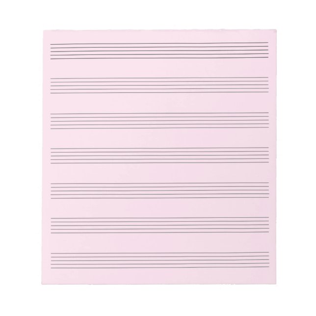 Bloc-note tôle rose vierge Musique 7 tresses (Devant)
