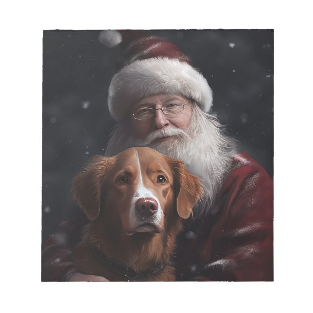Bloc-note Toller de Nouvelle-Écosse avec le Père Noël Festif (Devant)