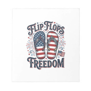 Bloc-note Tongs Liberté Design de T-shirt d'été patriotique_