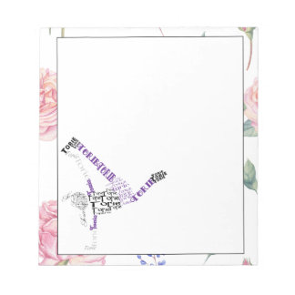 Bloc-note Torie Hip hop personnalisée | Bordure Rose aquarel
