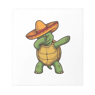 Bloc-note Tortue Dabbing Sombrero Design Vectoriel Vintage_1