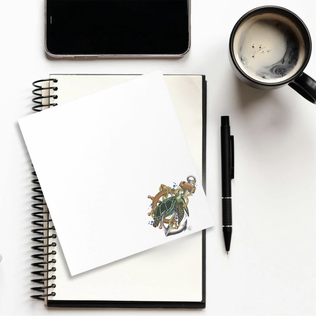 Bloc-note Tortue de mer bleu vert (Créateur téléchargé)