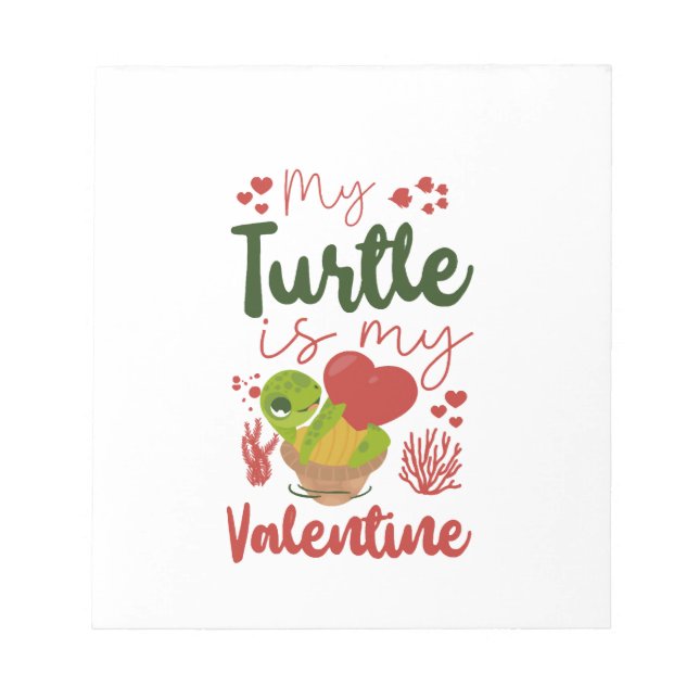 Bloc-note Tortue de mer Tortue de terre Saint Valentin Copie (Devant)