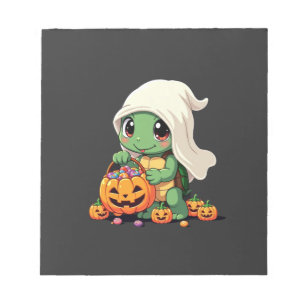 Bloc-note Tortue fantôme mignonne d'Halloween avec bonbons (