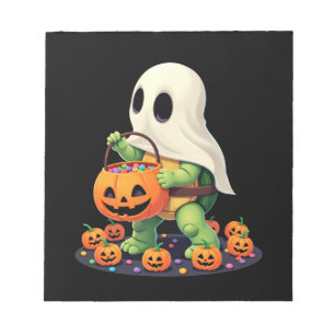 Bloc-note Tortue fantôme mignonne d'Halloween avec des bonbo