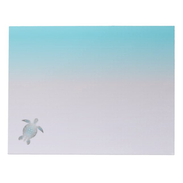 Bloc-note Tortues de mer argentées Beachstyle Minimal (Devant)