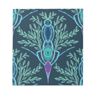 Bloc-note Totem feuillu en bleu foncé