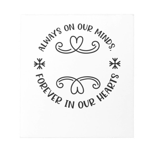 Bloc-note Toujours dans nos esprits, pour toujours dans nos  (Devant)