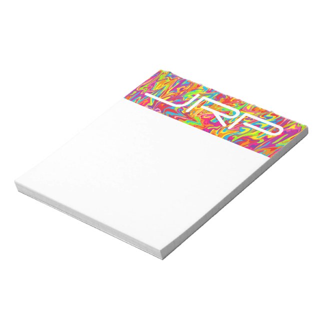 Bloc-note Tourbillon abstrait personnalisable avec monogramm (Tourné)