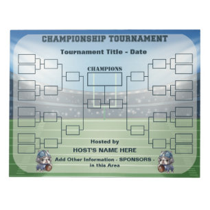 Bloc-note Tournament Bracket français quarterback