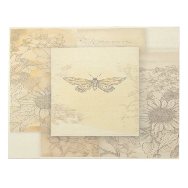 Bloc-note Tournesol et papillon (Devant)