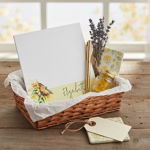 Bloc-note Tournesol et papillon personnalisés