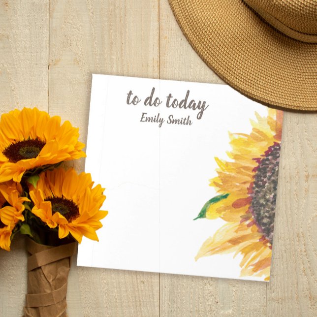 Bloc-note Tournesol jaune blanc à faire aujourd'hui (Créateur téléchargé)