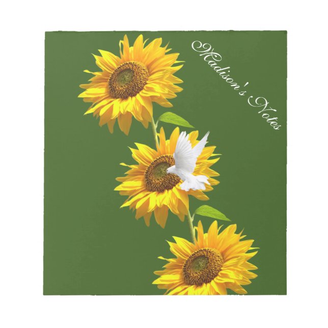 Bloc-note Tournesol Notepads, Dove Floral (Devant)
