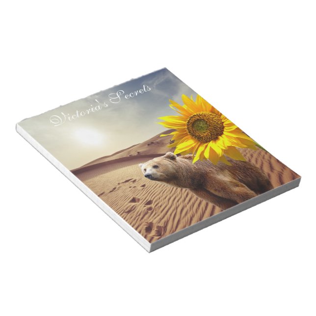 Bloc-note Tournesol Notepads, Ours Floral (Incliné)