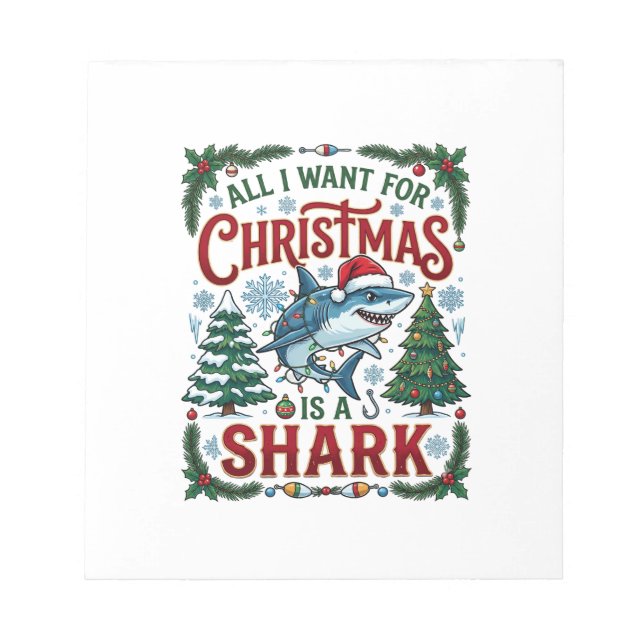 Bloc-note Tous Veulent des Arbres de Noël Requins (Devant)