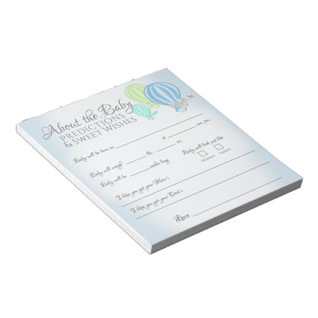 Bloc-note Tout sur Baby Hot Air Balloons Jeu de douche (Incliné)